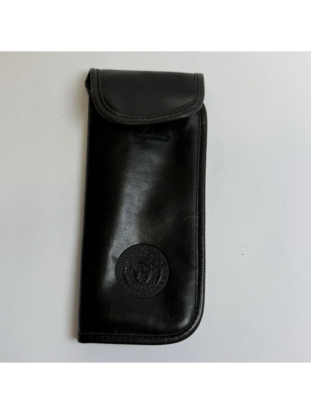 Leather Embossed Medusa Eyeglass Case Only Vintage Versace Rare Made in italy